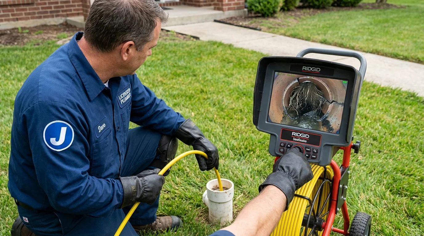 Sewer camera inspection being performed by Johns Plumbing LLC in Algonquin